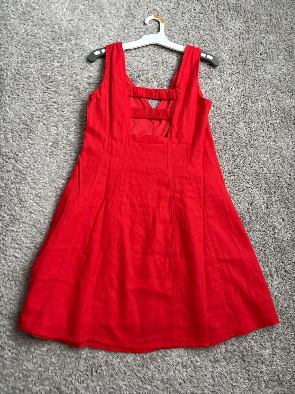 BAILEY 44 Linen Blend Red Sleeveless A-Line Dress with Back Strap Detail